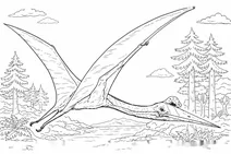 Quetzalcoatlus flying over river
