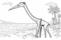 Quetzalcoatlus northropi by the shore