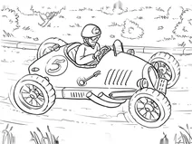 Race car driver on track