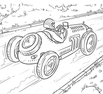 Race car on country road