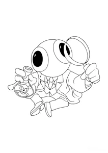 Розмальовка «Райдужний з отрутою та лупою»: роздрукувати, завантажити