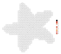 Red orange starfish color by number