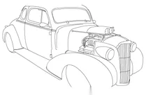 Ретро авто chevy coupe hot rod