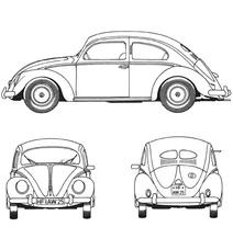Ретро авто volkswagen beetle 1952