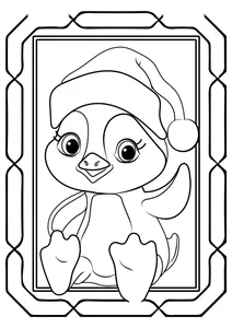 Різдвяна вітальна листівка з пінгвіном