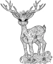 Різдвяний олень zentangle
