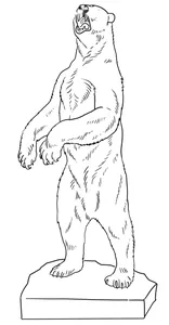 Roaring cave bear statue