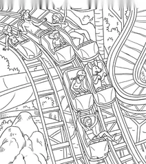 Roller coaster adventure at the amusement park