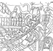 Roller coaster at the amusement park