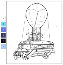 Розфарбовка за номерами: battle bus (fortnite)