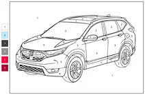 Розфарбовка за номерами: honda cr-v
