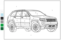 Розфарбовка за номерами: jeep grand cherokee