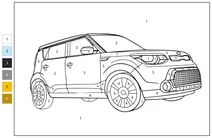 Розфарбовка за номерами: kia soul