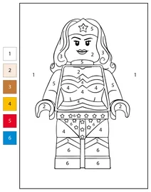 Розфарбовка за номерами: lego диво-жінка