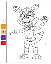 Розфарбовка за номерами: менґл (five nights at freddy’s)