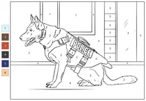 Розфарбовка за номерами: поліцейський собака k-9