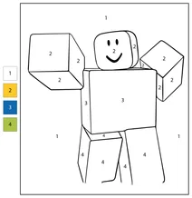 Розфарбуй за номерами: бій нуба roblox