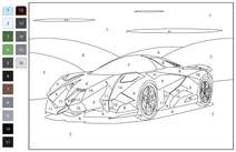 Розфарбуй за номерами: lamborghini egoista