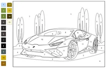 Розфарбуй за номерами: lamborghini huracan