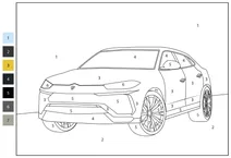 Розфарбуй за номерами: lamborghini urus
