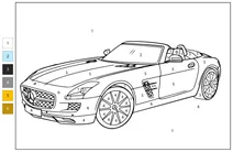 Розфарбуй за номерами: mercedes-benz sls amg gt