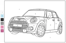 Розфарбуй за номерами: mini cooper