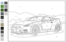 Розфарбуй за номерами: nissan gt-r nismo