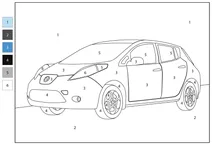Розфарбуй за номерами: nissan leaf