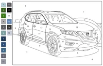 Розфарбуй за номерами: nissan rogue