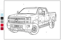 Розфарбуй за номерами: nissan titan