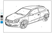 Розфарбуй за номерами: opel astra
