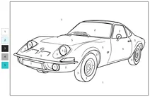 Розфарбуй за номерами: opel gt