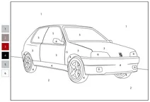 Розфарбуй за номерами: peugeot 106