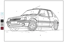 Розфарбуй за номерами: peugeot 205