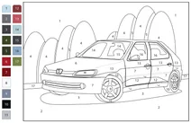 Розфарбуй за номерами: peugeot 306
