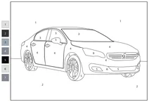 Розфарбуй за номерами: peugeot 508