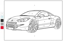 Розфарбуй за номерами: peugeot rcz