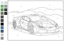 Розфарбуй за номерами: поліцейський lamborghini