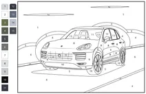Розфарбуй за номерами: porsche cayenne