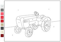 Розфарбуй за номерами: porsche трактор