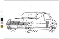Розфарбуй за номерами: renault 5 turbo