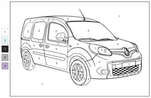 Розфарбуй за номерами: renault kangoo