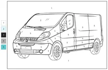 Розфарбуй за номерами: renault trafic