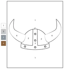 Розфарбуй за номерами: шолом вікінга