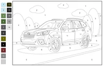 Розфарбуй за номерами: subaru forester