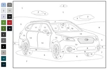 Розфарбуй за номерами: subaru outback