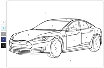 Розфарбуй за номерами: tesla model s