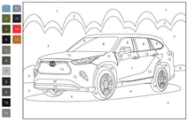 Розфарбуй за номерами: toyota highlander