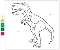 Розфарбуй за номерами: тиранозавр (t‑rex)