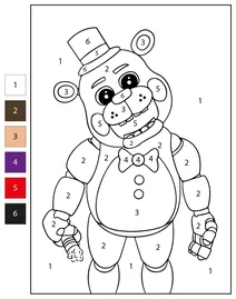 Розфарбуй за цифрами: милий five nights at freddy’s